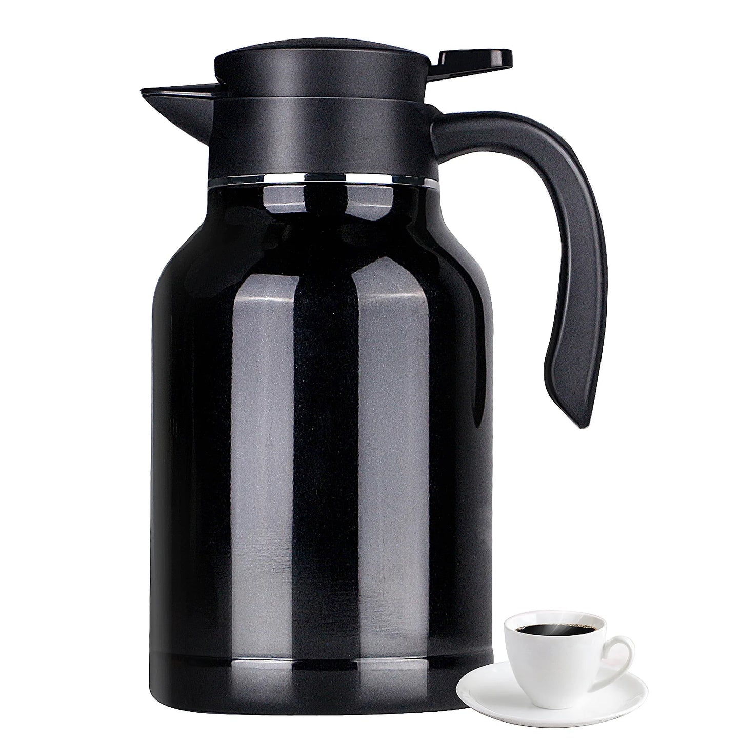 WhiteRhino 68oz Thermal Coffee Carafe,Black Coffee Carafes for Keeping Hot,Thermos Beverage