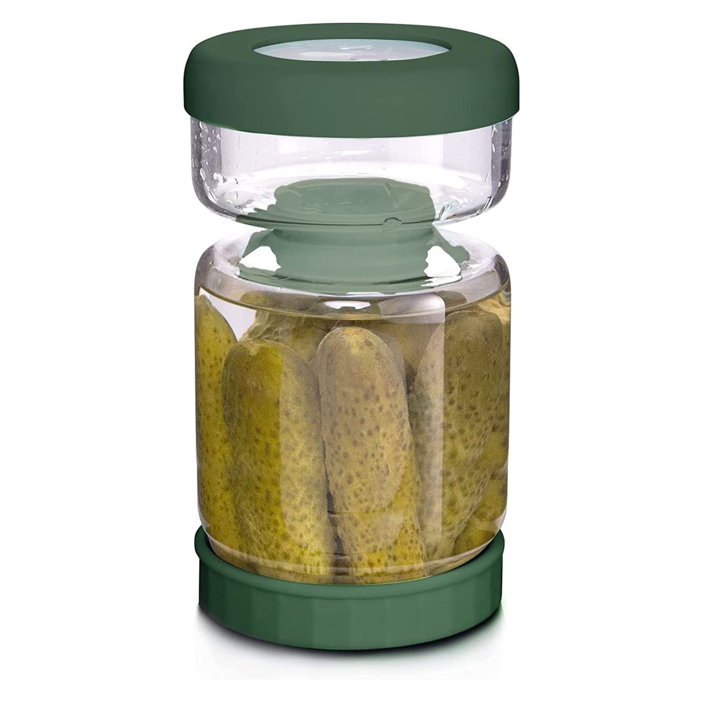 Pickle Jar with Strainer Flip, 34oz Pickle Container with Strainer