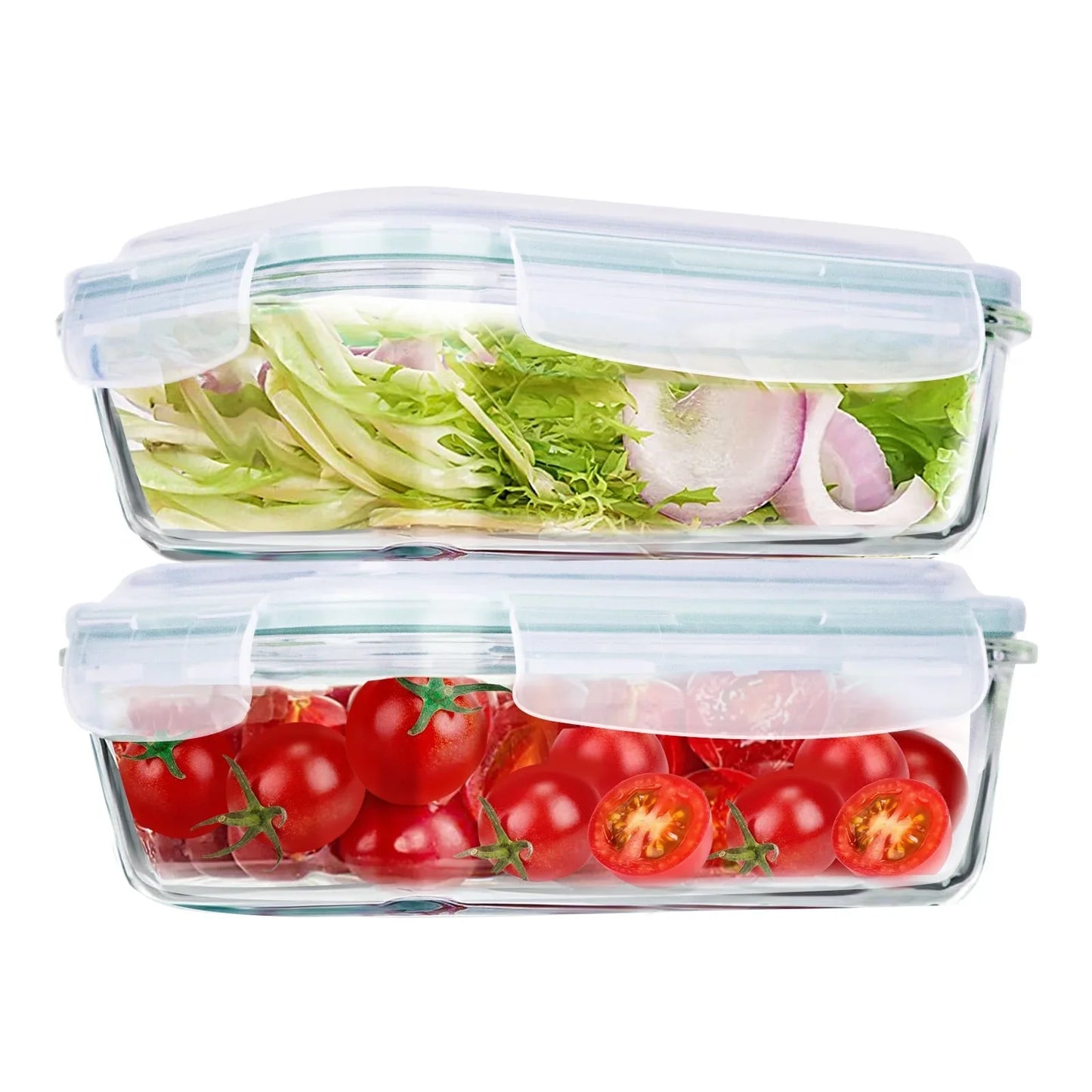 1040ML Glass Container with Lid 2 Pack,Meal Prep Glass Food Storage Containers Glass Lunch Boxes