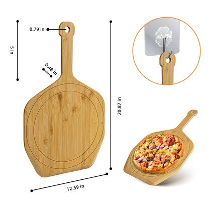 WhiteRhino Wooden Pizza Paddle,Bamboo Wood Pizza Peel for Serving Cheese Kicthen
