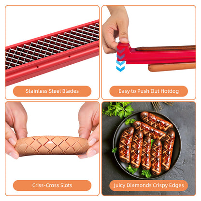 WhiteRhino Hot Dog Slicer，Sausage Cutter Slicing Tool for Grilling,BBQ