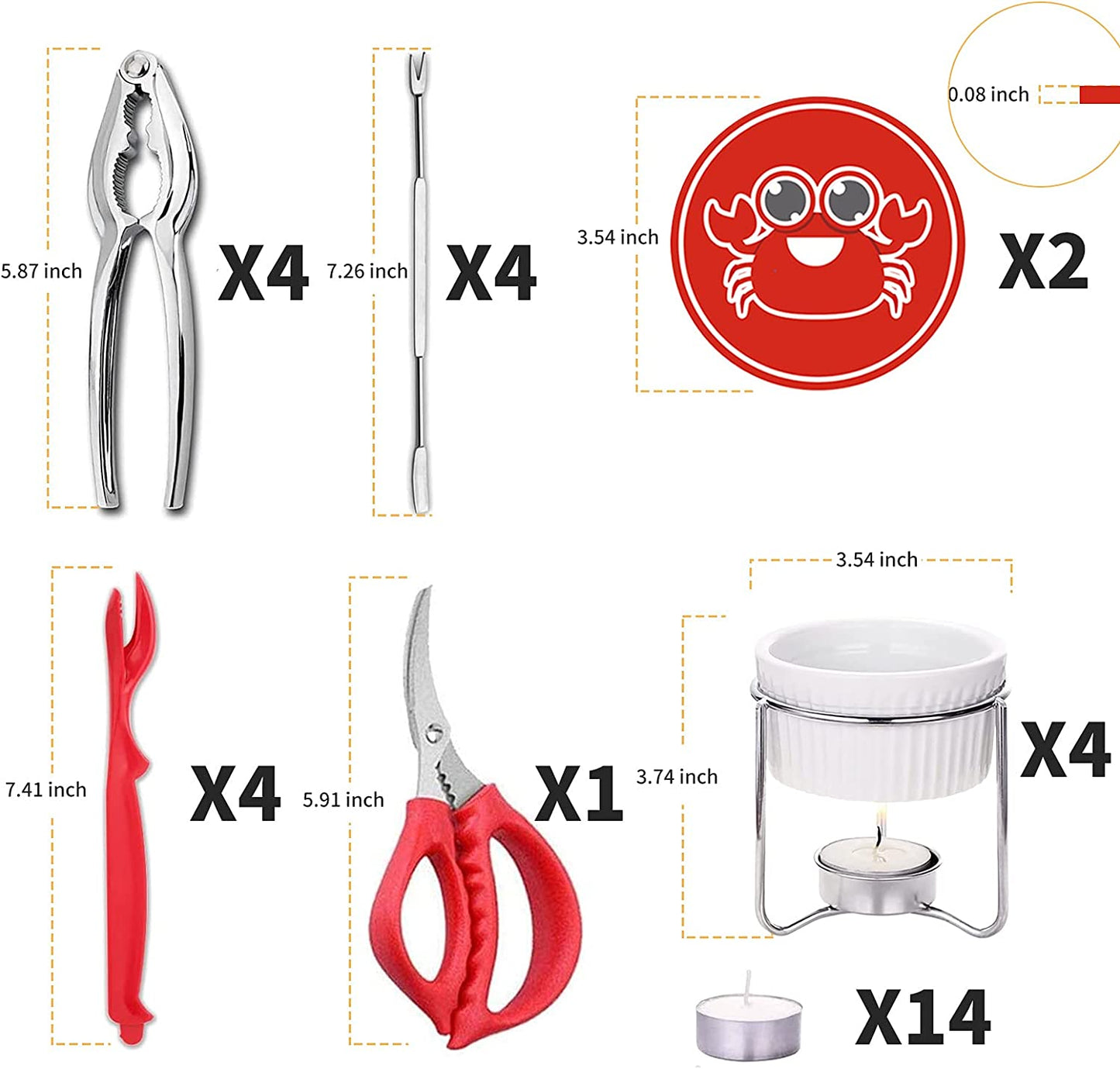 33 Pcs Crab Crackers and Tools Set